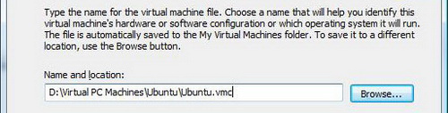 Virtual PC 2007 – Название виртуальной машины