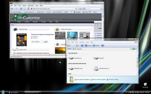 рабочий стол XP под Vista